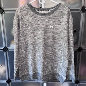 Victoria’s Secret PINK Dog Logo Heather Grey Crew Neck Sweatshirt Size L